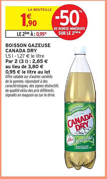 BOISSON GAZEUSE CANADA DRY