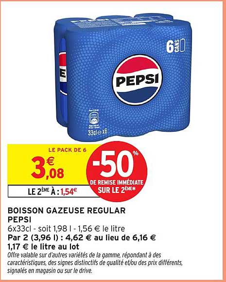 BOISSON GAZEUSE REGULAR PEPSI