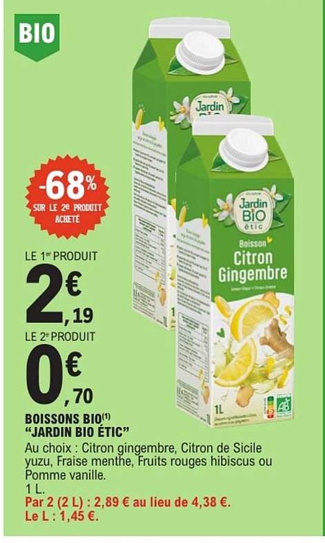 BOISSONS BIO «JARDIN BIO ÉTIC»
