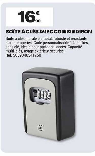 BOÎTE À CLÉS AVEC COMBINAISON