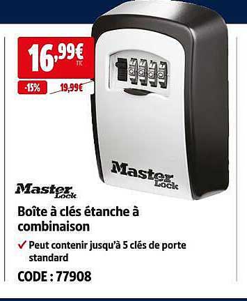 Boîte à clés étanche à combinaison