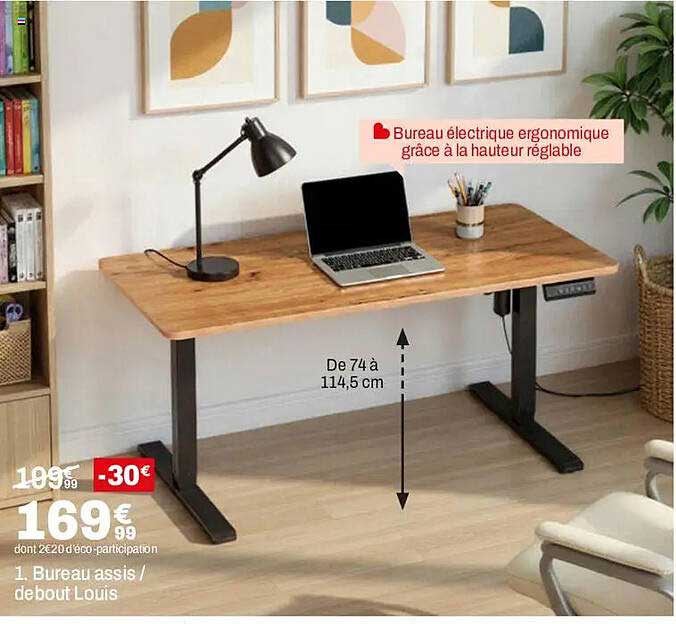 Bureau assis / debout Louis