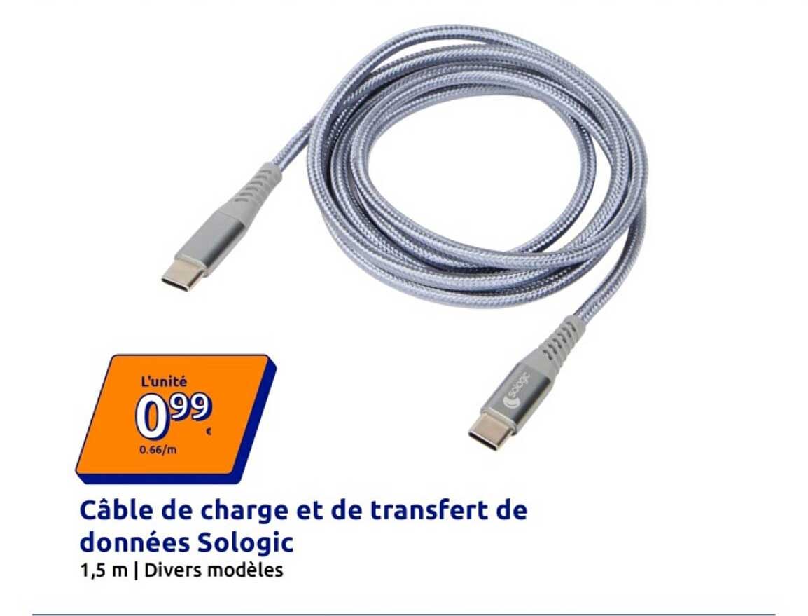 Câble de charge et de transfert de données Sologic