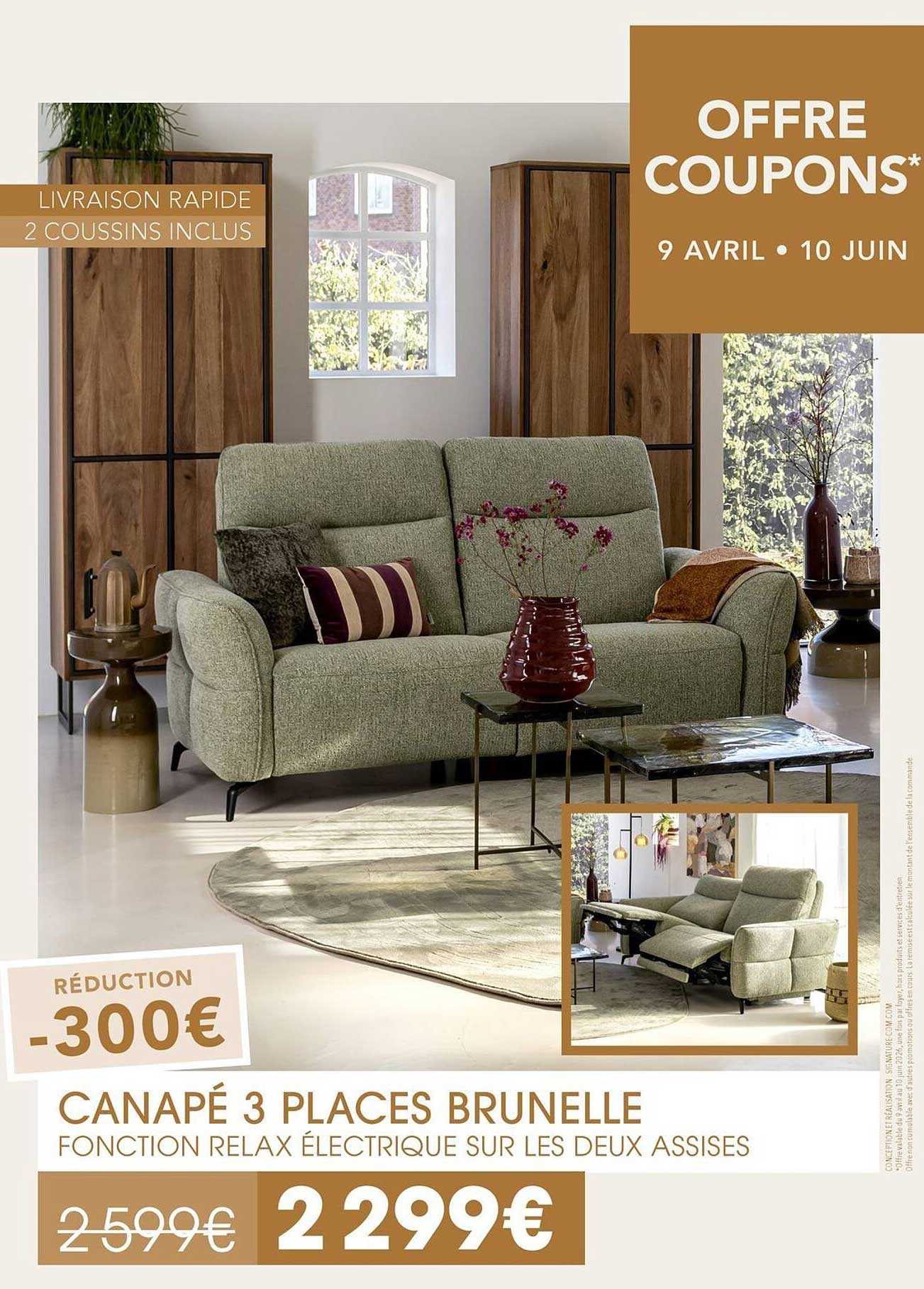 CANAPÉ 3 PLACES BRUNELLE