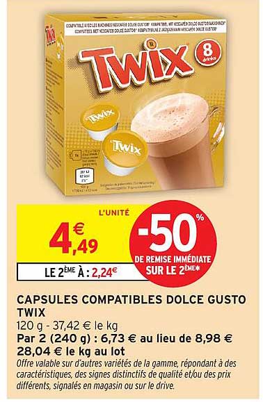 CAPSULES COMPATIBLES DOLCE GUSTO TWIX