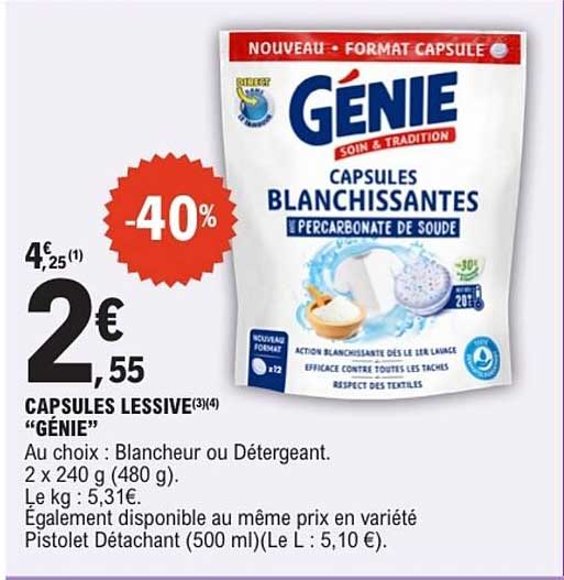 CAPSULES LESSIVE "GÉNIE"