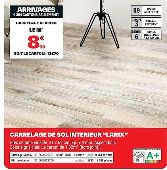 CARRELAGE DE SOL INTERIEUR “LARIX”