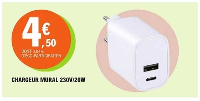 CHARGEUR MURAL 230V/20W
