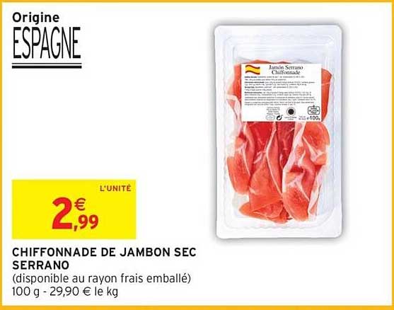 CHIFFONNADE DE JAMBON SEC SERRANO