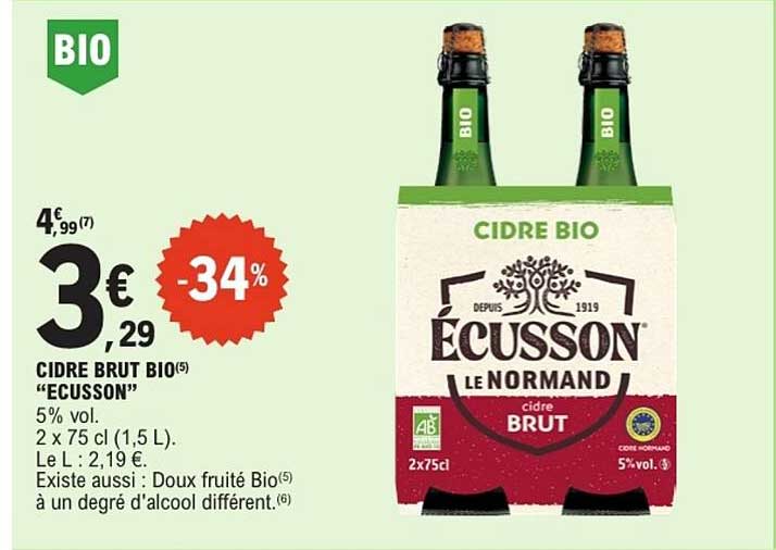 CIDRE BRUT BIO "ECUSSON"
