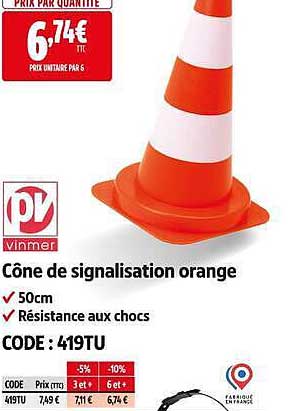 Cône de signalisation orange