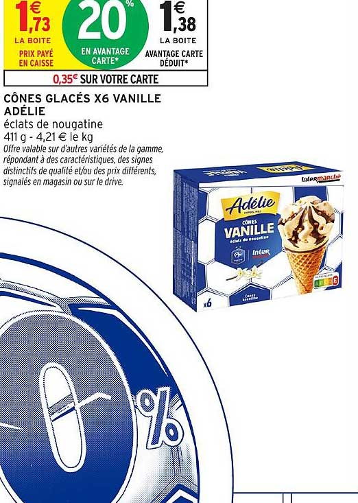 CÔNES GLACÉS X6 VANILLE ADÉLIE