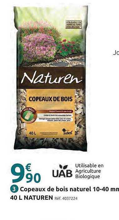 Copeaux de bois naturel 10-40 mm 40 L NATUREN