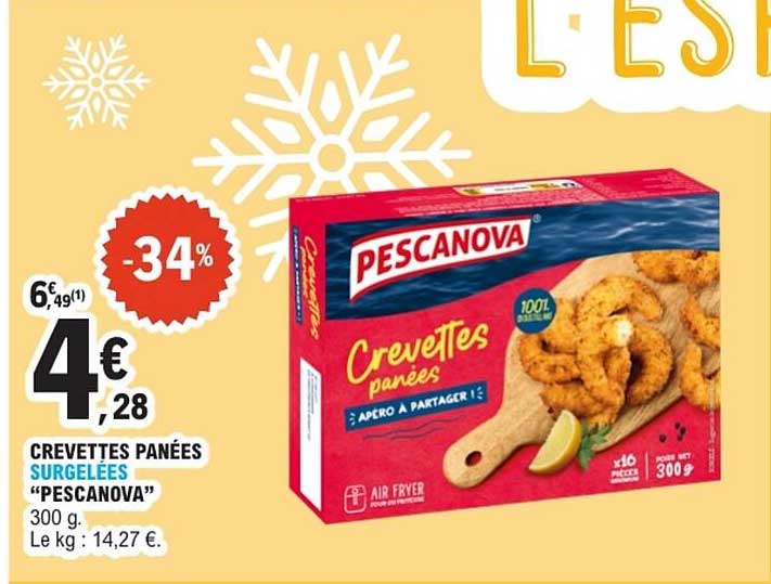 CREVETTES PANÉES SURGELÉES “PESCANOVA”