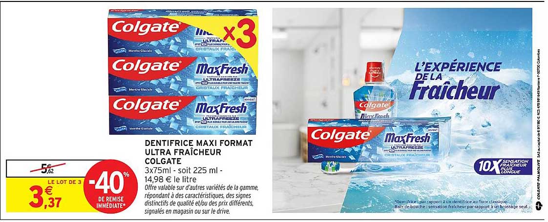 DENTIFRICE MAXI FORMAT ULTRA FRAÎCHEUR COLGATE