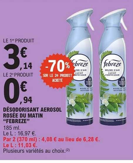 DÉSODORISANT AEROSOL ROSÉE DU MATIN "FEBREZE"