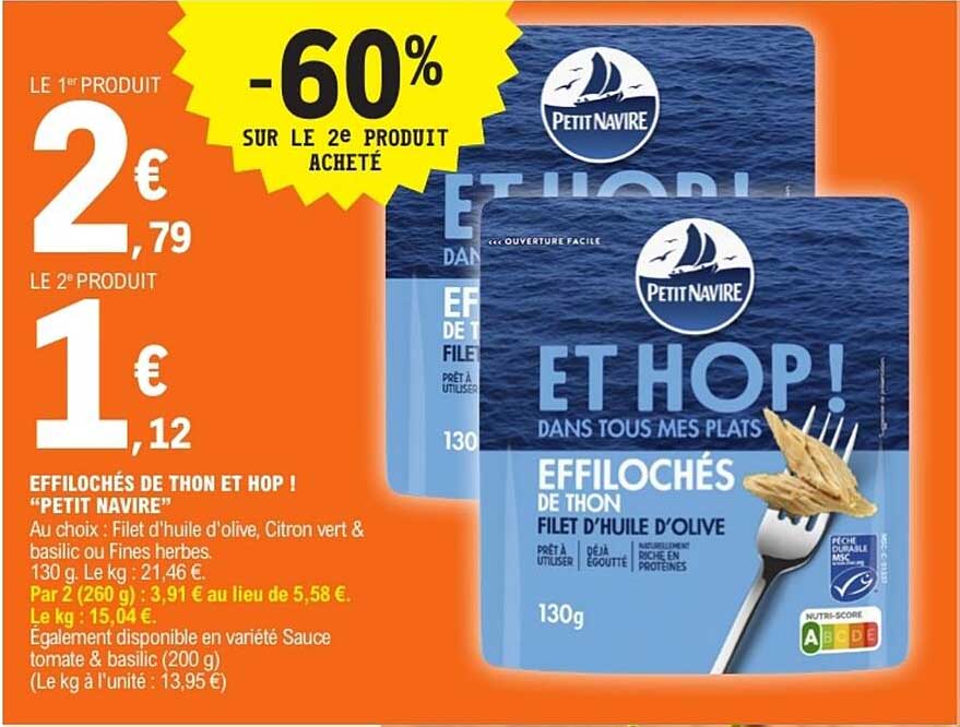 EFFILOCHÉS DE THON ET HOP ! “PETIT NAVIRE”