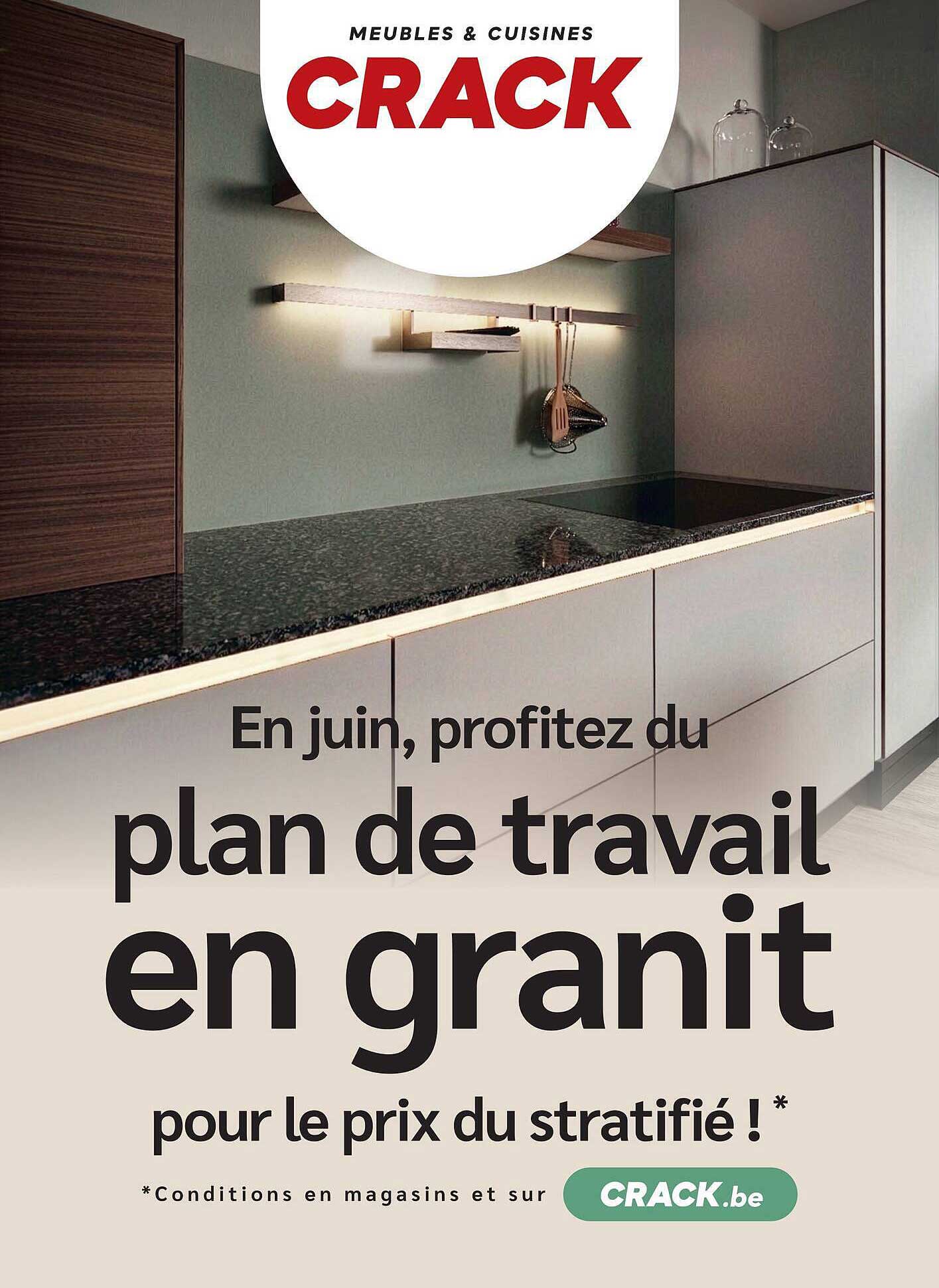 En juin, profitez du plan de travail en granit pour le prix du stratifié !*