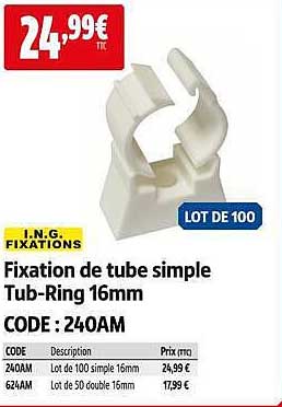 Fixation de tube simple Tub-Ring 16mm