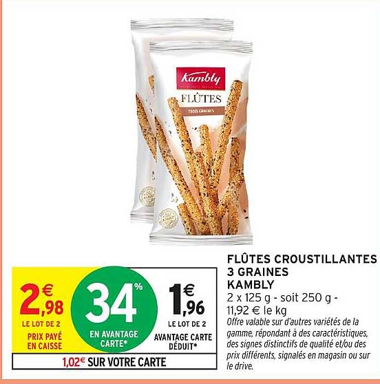 FLÛTES CROUSTILLANTES 3 GRAINES KAMBLY