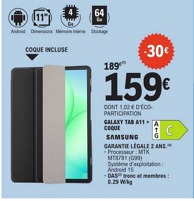 GALAXY TAB A11 + COQUE SAMSUNG