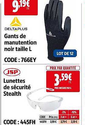 Gants de manutention noir taille L