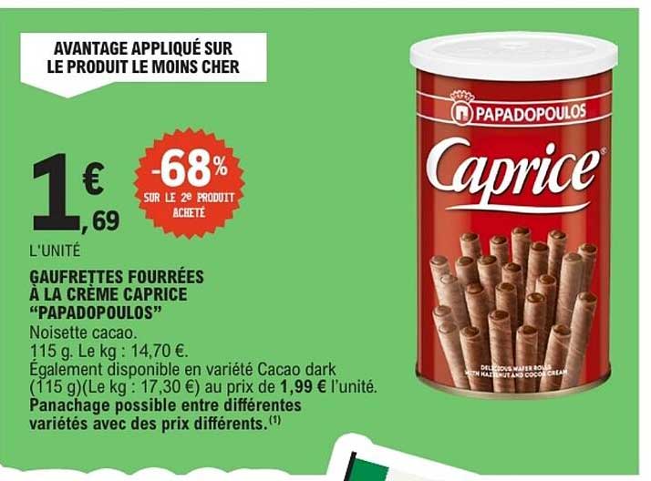 GAUFRETTES FOURRÉES À LA CRÈME CAPRICE “PAPADOPOULOS”