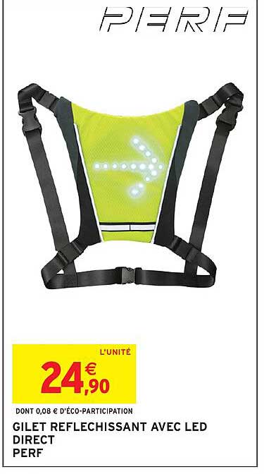GILET REFLECHISSANT AVEC LED DIRECT PERF