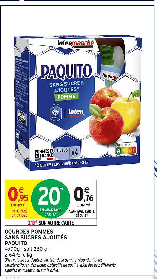 GOURDES POMMES SANS SUCRES AJOUTÉS PAQUITO