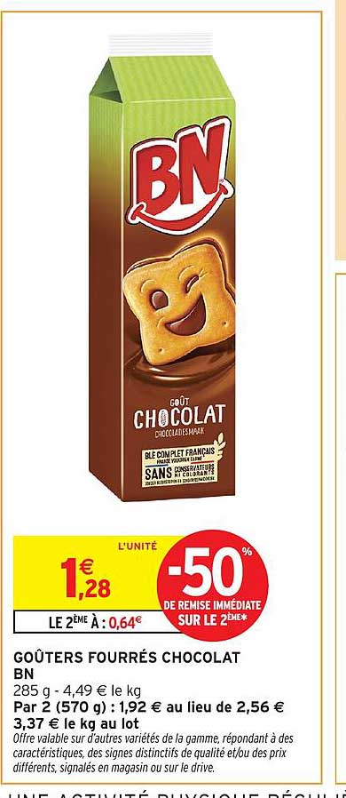 GOÛTERS FOURRÉS CHOCOLAT BN