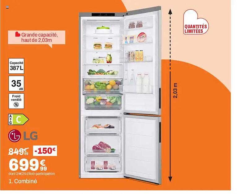 Grande capacité, haute de 2,03m