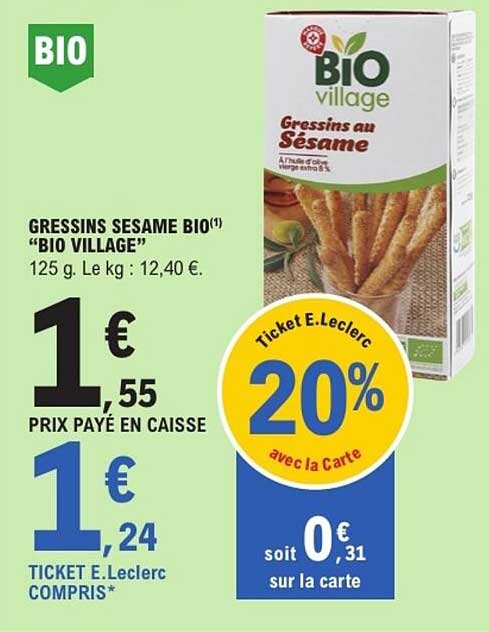 GRESSINS SESAME BIO(1) "BIO VILLAGE"