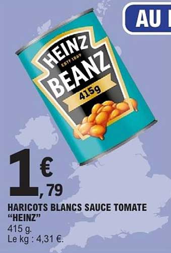 HARICOTS BLANCS SAUCE TOMATE “HEINZ” 415 g