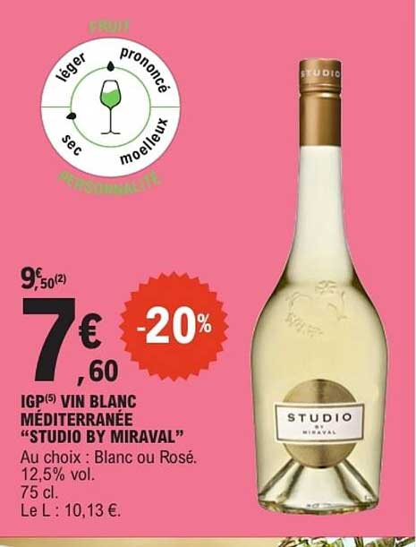 IGP VIN BLANC MÉDITERRANÉE “STUDIO BY MIRAVAL”