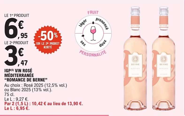 IGP(5) VIN ROSÉ MÉDITERRANÉE “ROMANCE DE BERNE”