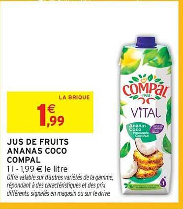 JUS DE FRUITS ANANAS COCO COMPAL