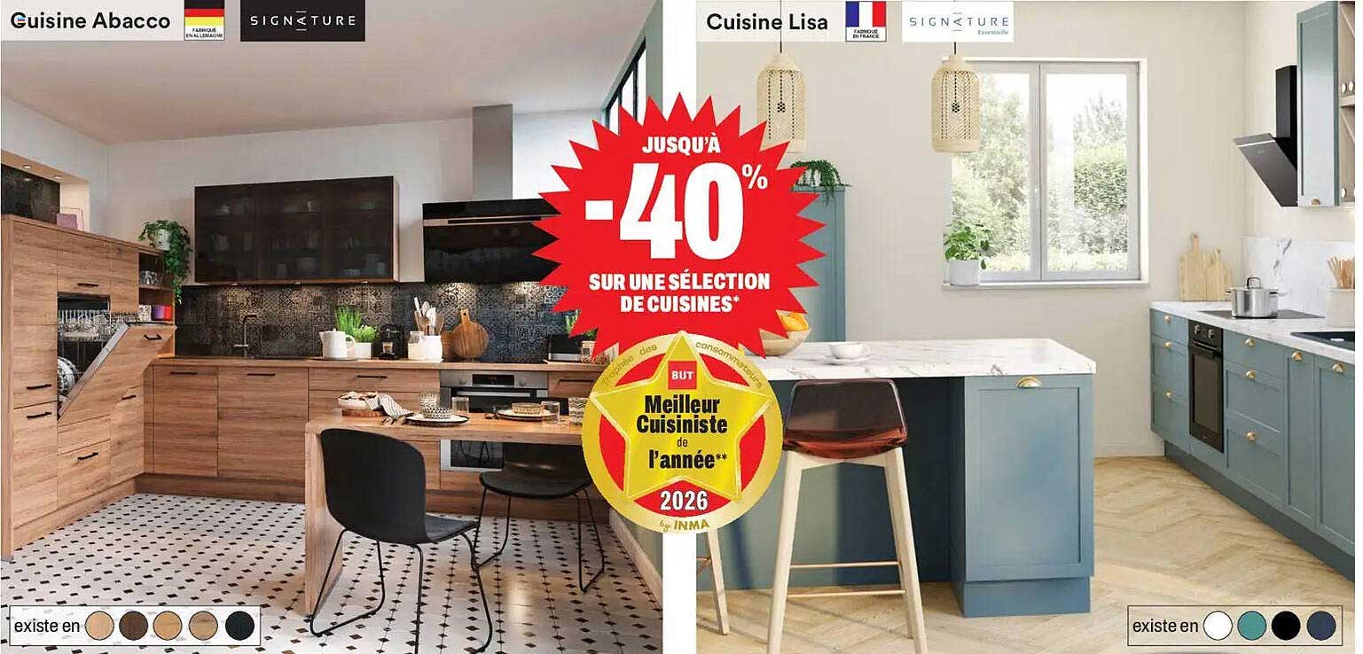 JUSQU'À -40% SUR UNE SÉLECTION DE CUISINES*