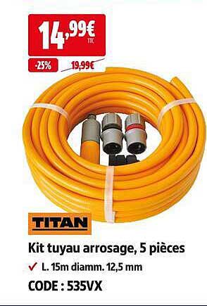 Kit tuyau arrosage, 5 pièces