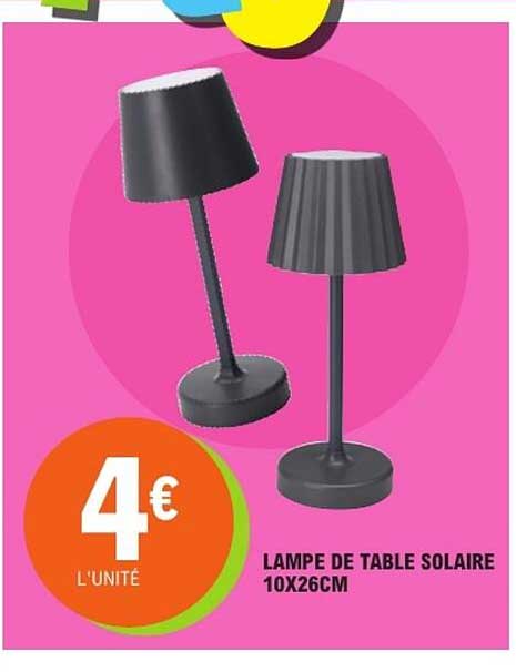 LAMPE DE TABLE SOLAIRE 10X26CM