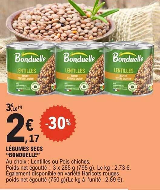 LÉGUMES SECS “BONDUELLE”