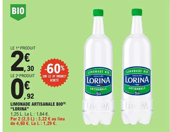 LIMONADE ARTISANALE BIO "LORINA"