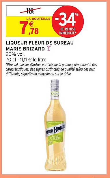 LIQUEUR FLEUR DE SUREAU MARIE BRIZARD