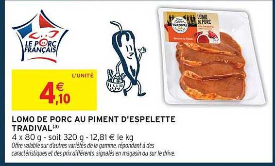 LOMO DE PORC AU PIMENT D'ESPELETTE TRADIVAL