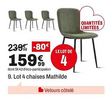 Lot 4 Chaises Mathilde