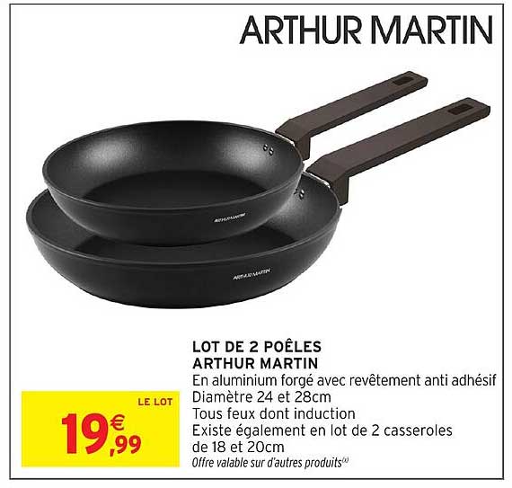 LOT DE 2 POÊLES ARTHUR MARTIN