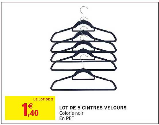 LOT DE 5 CINTRES VELOURS