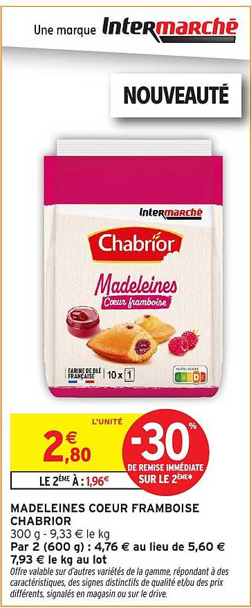 MADELEINES COEUR FRAMBOISE CHABRIOR