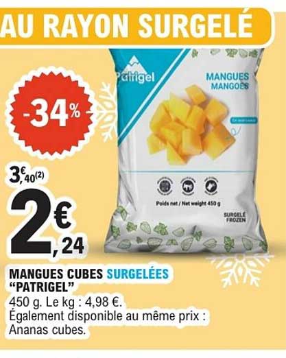 MANGUES CUBES SURGELÉES "PATRIGEL"