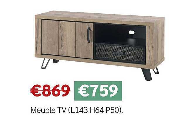 Meuble TV (L143 H64 P50).