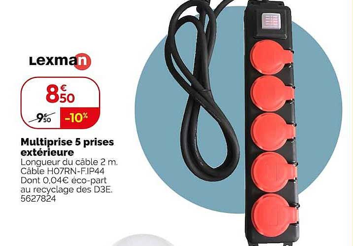 Multiprise 5 prises extérieure